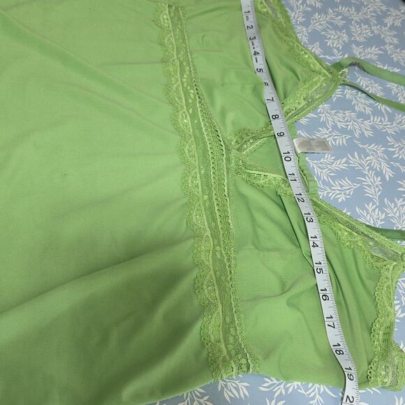 Womens Sz 3X Kelly Green Lace Y2K Babydoll Spaghetti Straps Camisole Delta Burke - Picture 6 of 9